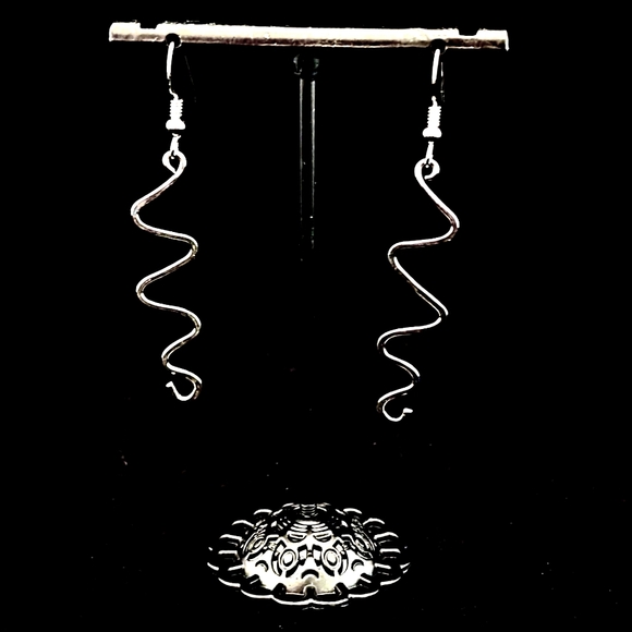 🎄 Christmas Gift Idea — Squiggly Beaded Earrings – Sterling Silver French Hook - Picture 1 of 2